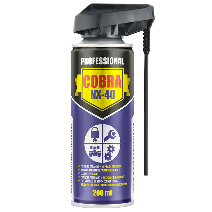 Спрей багатофункціональний NOWAX MULTIFUNCTIONAL LUBRICANT PROFESSIONAL COBRA NX-40, 200 мл